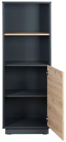 Antracytowo-naturalny regał dziecięcy w dekorze dębu 55x150 cm Lenn – Roba