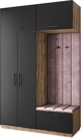 Masseno Garderoba REMA 150/240/60 cm Nowoczesna Szafa do Przedpokoju Dąb lefkas, MONOLITH 62 (Wrzosowy)