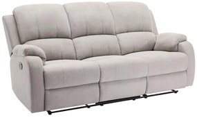 Kanapa 3-osobowa z funkcją relax z jasnoszarej mikrofibry - BRODY