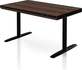 Biurko elektryczne sit-stand z szufladą i ładowarką bezprzewodową Qi czarne/orzech, 1200 mm: ELLIS