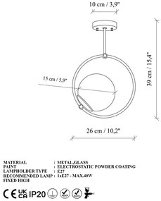 Lampa sufitowa w kolorze złota ze szklanym kloszem 39x26 cm Dolunay – Opviq lights