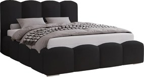 Łóżko do sypialni 180x200 cm Zenna - pojemnik, stelaż, aksamit - czarny (Magic Velvet 2219)