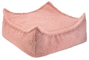 Różowy dziecięcy worek do siedzenia z materiału bouclé Square – Wigiwama