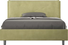 Łóżko bez stelaża tapicerowane 140x190 microfibra zielony Appia Large