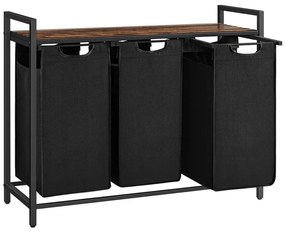 Kosz na pranie REX brązowy/czarny