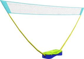 SPORTNOW Zestaw Siatka do Badmintona Zestaw Siatka do Siatkówki, 3-częściowy, 400 cm x 22,4 cm x 155 cm, Czarny + Niebieski + Zielony