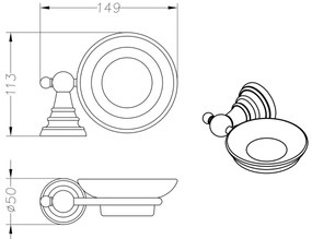 SAPHO 1318-02 Diamond Dozownik mydła, brąz