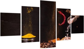 Obraz - Przyprawy w ruchu (125x70 cm)