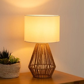 Lampa stołowa LILA, podstawa z plecionki, 40 cm