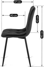 Zestaw Stół Kwadratowy Rozkładany MAX 80-160 cm Dąb Craft/Czarny i 4 Krzesła ROBIN Czarne