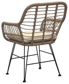 Autronic Zestaw ogrodowy 1+2, metal, polirattan,naturalny, AZ-F1208 NAT