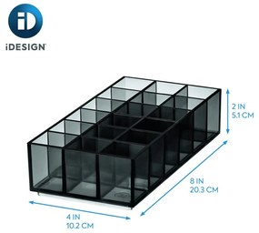 Organizer łazienkowy na kosmetyki z plastiku z recyklingu w kolorze matowej czerni Lip Station – iDesign