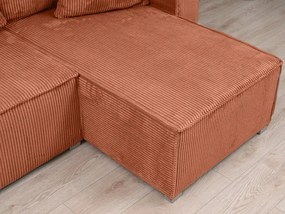 Rozkładana narożna sofa SMART COSARO terakotowa, dwustronna + 2 poduszki GRATIS