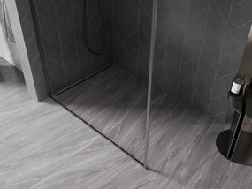 Mexen Kioto-XF ścianka prysznicowa Walk-in z ramką 130 x 202 cm, transparent 10 mm, gun gray szczotkowany - 800-130-104-66-00-X