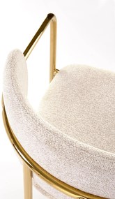 Krzesło Do Jadalni Salonu Kremowy, K537 Tkanina RAVEN, chrom, glamour