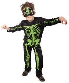 Rappa Kostium dziecięcy Szkielet neon, rozm. M