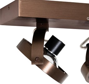 Designerski reflektor szynowy ciemny brąz 2-światła obrotowy i pochylany - Go