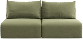 Zielona aksamitna rozkładana/ze schowkiem sofa 216 cm Kalena – Makamii