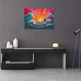 Obraz na szkle - Mozaika fal (70x50 cm)