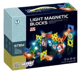Woopie klocki magnetyczne tor kulkowy świetlny 49 el.