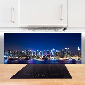 Panel Szklany do Kuchni Wieczorne Światła Miasta
