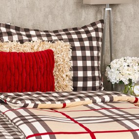 4Home Pościel flanelowa Krata, 140 x 220 cm, 70 x 90 cm, 140 x 220 cm, 70 x 90 cm