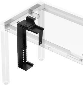 Uchwyt na komputer pod biurko, regulowany, metalowy, czarny: PC HOLDER