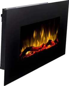 Kominek elektryczny CHANDELA - Szer. 84 x Gł. 14 x Wys. 45 cm - Czarny