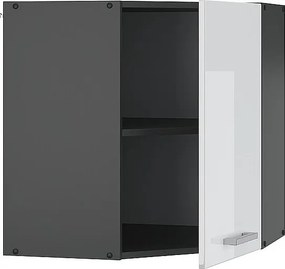 Szafka wisząca narożna biały wysoki połysk 57x34.1x60 r-line
