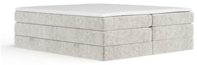Beżowe łóżko kontynentalne ze schowkiem/bez zagłówka 200x200 cm Juniper – Maison de Rêve