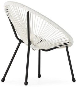 Dziecięcy biały fotel ze sztucznego rattanu Bonami Essentials Avocado, 50,5x62x55,5 cm