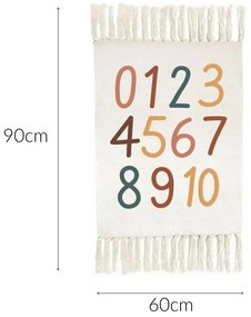 Dywan dziecięcy Literki, numerki, z frędzlami, 60 x 90 cm
