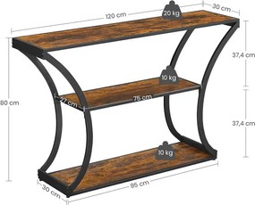 Designerska konsola industrialna rustykalny brąz - Fago