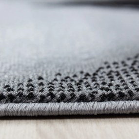 Dywan nowoczesny Plus wstęgi szaro-czarny 80 cm x 300 cm