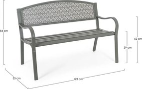 Metalowa ławka ogrodowa w kolorze khaki Lizette – Bizzotto
