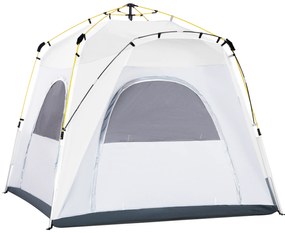 Outsunny Pop Up Namiot kopułowy dla 4 osób lekki, stabilny wodoodporny UV 50+ z drzwiami i oknami, plandeka