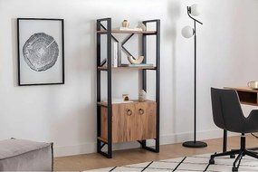 Półka – 64 x 160 x 32 cm – Sosna atlantycka i czerń – Metal