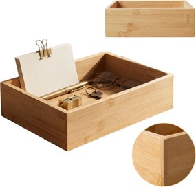 Organizer biurkowy bambusowy, 15 x 23 x 7 cm