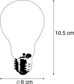 Zestaw 3 żarówek LED E27 z żarnikiem spiralnym A60 przezroczyste 3W 210lm 2200K