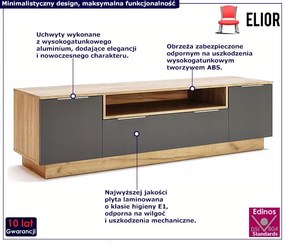 Nowoczesna szafka pod telewizor dąb craft + lava mat - Invisa 13X