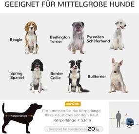 PawHut przyczepka rowerowa dla psa jazda rowerem z psem przyczepa kolor niebieski + czarny