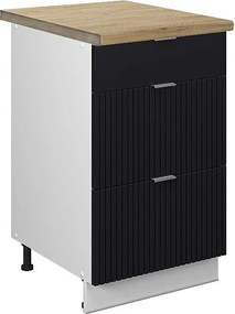 Szafka dolna do kuchni czarne paski 50x60x82 fame-line
