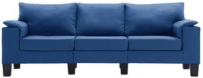 3-osobowa niebieska sofa z podłokietnikami - Ekilore 3Q