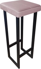 Hoker ALEX krzesło barowe tkanina Welur podstawa metalowa : Kolor Stelaża - Czarny , Kolor tkaniny - VELVET - MG55, Wysokość - 90 cm