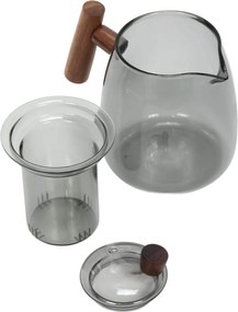 Dzbanek do zaparzania z szarego szkła TWISTED LIME, 800 ml