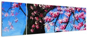 Obraz malowanego kwiatu wiśni (170x50 cm)