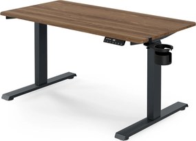 Biurko elektryczne z regulacją wysokości ergonomiczne antracytowe/orzech,1200x600 mm: ARIA