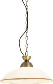 Klasyczna lampa wisząca brązowa z opalowym szkłem - Katarina