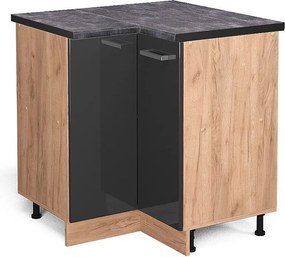 Szafka narożna antracyt wysoki połysk 75.6x60x81.6 r-line