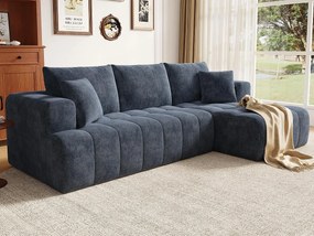 Kanapa narożna w kształcie litery L - 3 osoby - Kanapa Cloud - Elastyczna kombinacja - Montaż nie jest wymagany - Niebieski